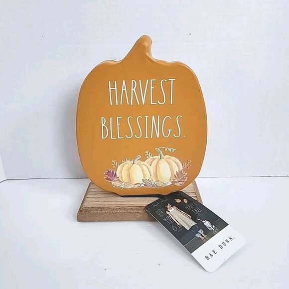 Rae Dunn Pumpkin Fall Decor Shelf Sitter Thanksgiving Sign Harvest Blessings E - Picture 14 of 14